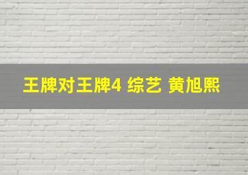 王牌对王牌4 综艺 黄旭熙